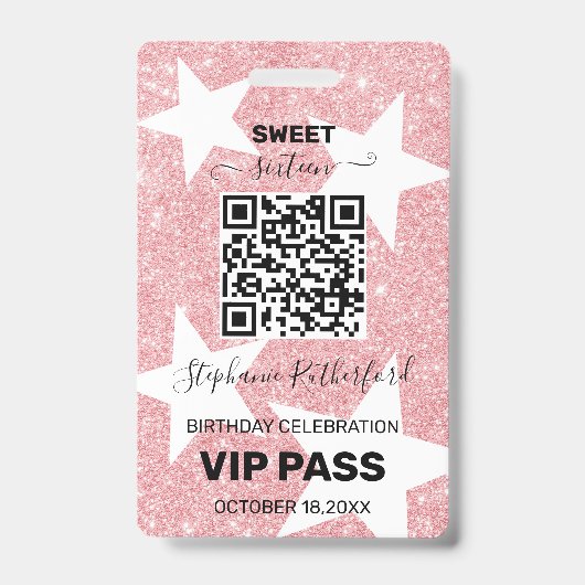 Persoonlijke VIP PASS-feestje Badge (Voorzijde)