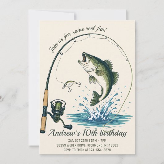 Persoonlijke visbirthday uitnodiging (Voorkant)