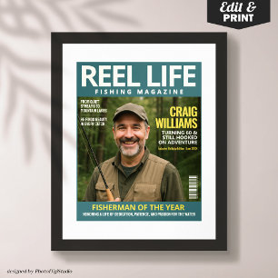 Persoonlijke Visblad Cover, Visser Portret Poster