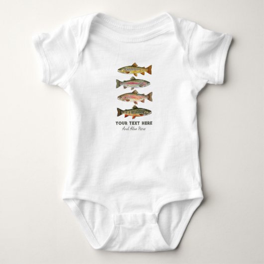 Persoonlijke Visliefhebber – Forel Vissen Ontwerp Romper (Voorkant)