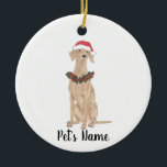 Persoonlijke vissla keramisch ornament<br><div class="desc">Maak de mooie lijst dit jaar met een versiering van je favoriete vizslo elf!</div>