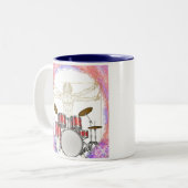 Persoonlijke Vitruvian Drummer Tweekleurige Koffiemok (Voorkant links)