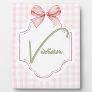 Persoonlijke Vivian Baby Meisje Slaapkamer Boog &  Fotoplaat