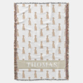 Persoonlijke Vizsla Baby Deken Roze & Wit (Voorkant Verticaal)