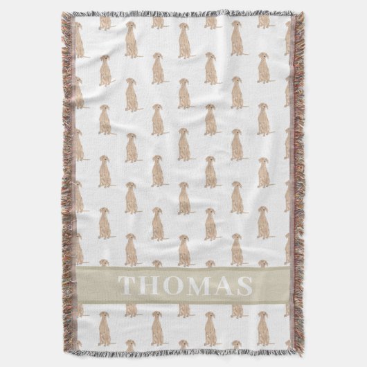 Persoonlijke Vizsla Baby Deken Roze & Wit (Voorkant Verticaal)