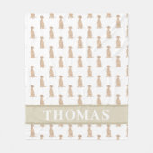 Persoonlijke Vizsla Babydeken Roze & Wit Fleece Deken (Voorkant)