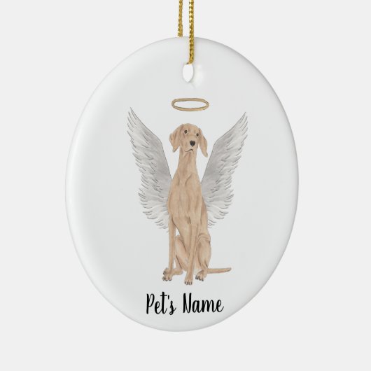 Persoonlijke Vizsla condoleance-herdenking Keramisch Ornament (Rechts)