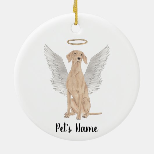 Persoonlijke Vizsla condoleance-herdenking Keramisch Ornament (Achterkant)