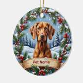 Persoonlijke Vizsla Kerstmis Keramisch Ornament (Links)