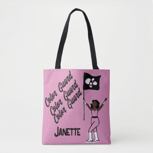 Persoonlijke Vlag Tote (Roze Bloem) B Bag (Voorkant)