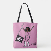 Persoonlijke Vlag Tote (Roze Bloem) B Bag (Achterkant)