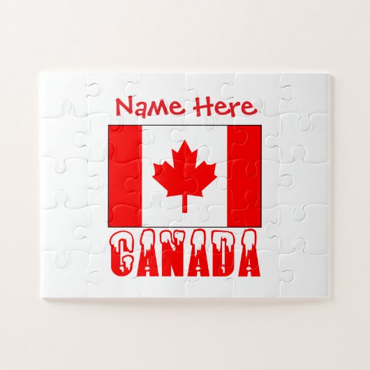 Persoonlijke vlag van Canada Persoonlijk cadeau Legpuzzel (Horizontaal)