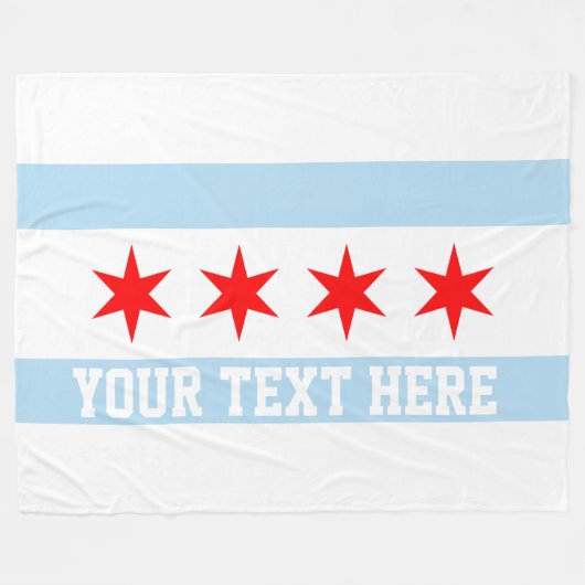 Persoonlijke vlag van Chicago Fleece Deken (Voorkant (Horizontaal))