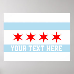 Persoonlijke vlag van Chicago Poster