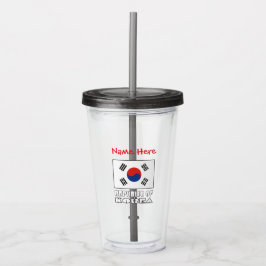 Persoonlijke vlag van de Republiek Korea Acryl Drinkbeker