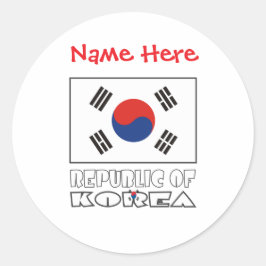 Persoonlijke Vlag van de Republiek Korea Ronde Sticker