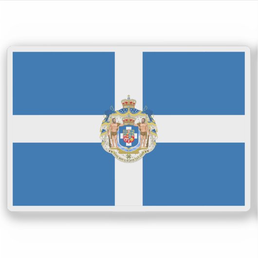 Persoonlijke vlag van koning George van Griekenlan Sticker (Voorkant)