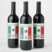 Persoonlijke vlag van Mexico Wijn Etiket (Flessen)