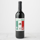Persoonlijke vlag van Mexico Wijn Etiket (Voorkant)