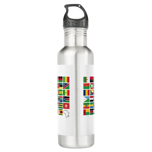 Persoonlijke VLAGGEN VAN AFRIKA White Waterfles (Achterkant)