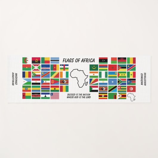 Persoonlijke VLAGGEN VAN AFRIKA White Yogamat (Voorkant (horizontaal))