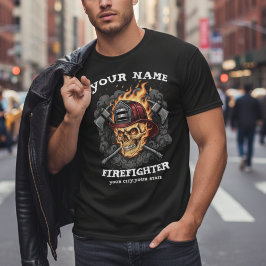 Persoonlijke Vlam Schedel Brandweer Uitrusting T-shirt