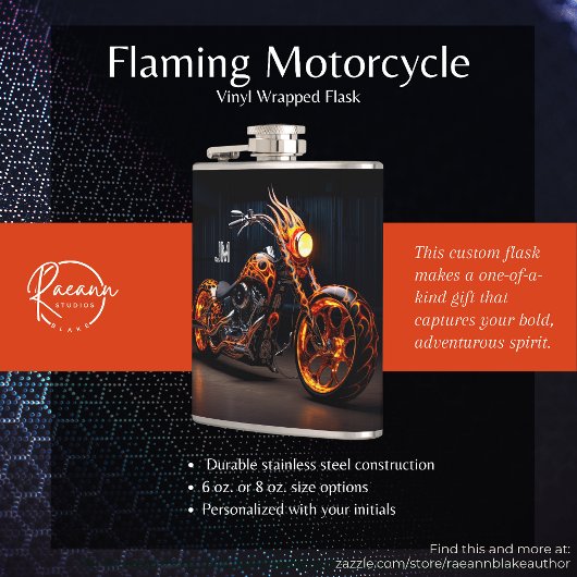 Persoonlijke Vlammende Motor Vinyl Bekleed Heupfles