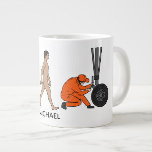 Persoonlijke vliegtuigmachinist evolutie ingenieur grote koffiekop