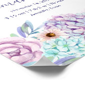 Persoonlijke Vlinder Bloemige Geboorte Stats Meisj Poster (Hoek)