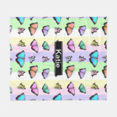 Persoonlijke vlinder fleece deken (Voorkant (Horizontaal))