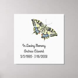 Persoonlijke Vlinder Herdenking Canvas Afdruk