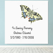 Persoonlijke Vlinder Herdenking Canvas Afdruk (Insitu (Houten vloer))