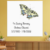 Persoonlijke Vlinder Herdenking Canvas Afdruk (Insitu (Woonkamer))