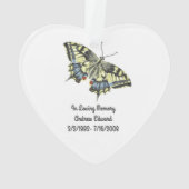 Persoonlijke Vlinder Herdenkingsornament Ornament (achterkant)