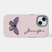 Persoonlijke Vlinder iPhone 15 Hoesje (Achterkant horizontaal)