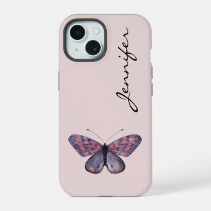Persoonlijke Vlinder iPhone 15 Hoesje