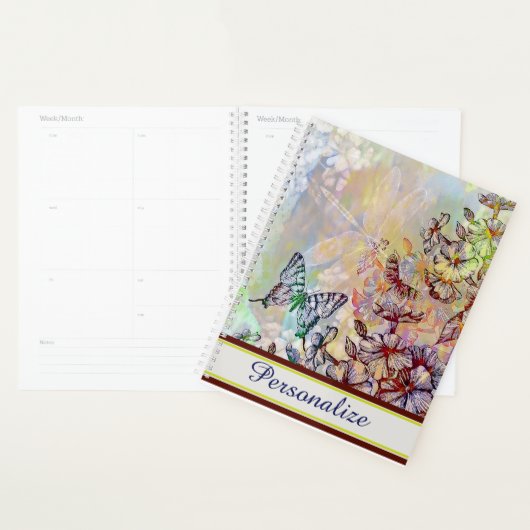 Persoonlijke vlinder, libel en bloemen planner (Display)