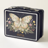 Persoonlijke Vlinder Lunchbox Aangepaste Naam Cade (Achterkant)