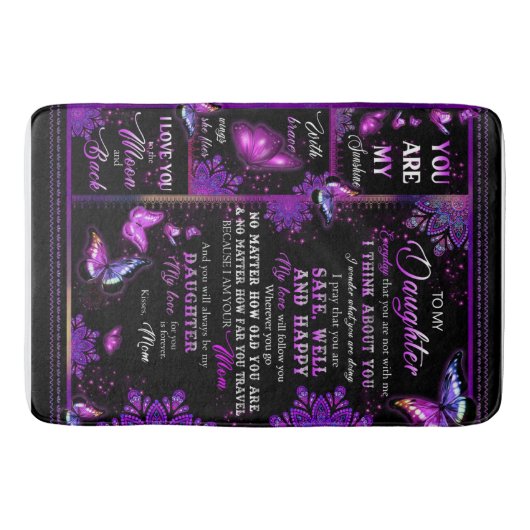 Persoonlijke vlinder naar mijn dochtermandje badmat (Voorkant)