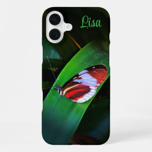 Persoonlijke vlinder op blad Apple iPhone hoesje iPhone 16 Plus Hoesje