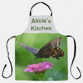 Persoonlijke vlinder op Zinnia Schort