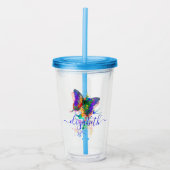Persoonlijke vlinder spat acryl drinkbeker (Voorkant)