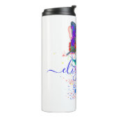 Persoonlijke vlinder spat  thermosbeker (Gedraaid links)