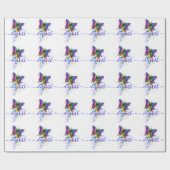 Persoonlijke vlinder spatten cadeaupapier (Vlak)