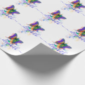 Persoonlijke vlinder spatten cadeaupapier (Hoek)