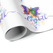 Persoonlijke vlinder spatten cadeaupapier (Rol Hoek)