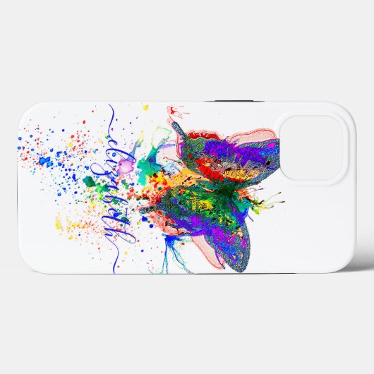 Persoonlijke vlinder spatten Case-Mate iPhone case (Achterkant (horizontaal))