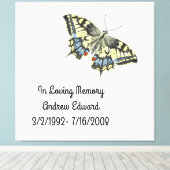 Persoonlijke Vlinderherdenking Canvas Afdruk (Insitu (Houten vloer))