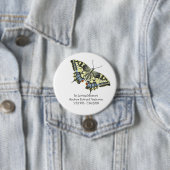 Persoonlijke Vlinderherdenking in Liefdevolle Heri Ronde Button 7,6 Cm (In situ)