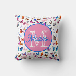 Persoonlijke vlinderkussen met monogram kussen